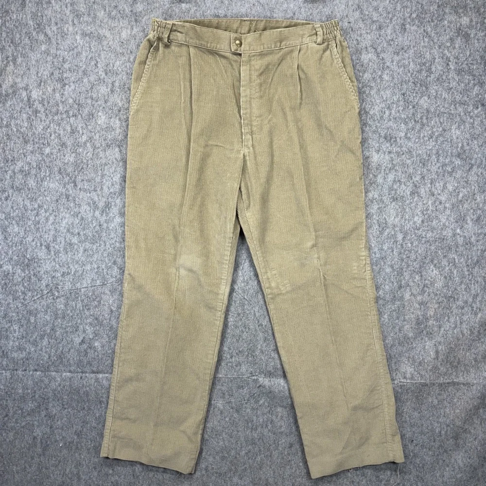 Vintage LL Bean Pathfinder Corduroy Pants Men's 34 x 29 Tan‎ Preppy Academia